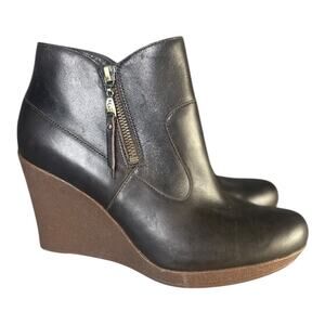 Ugg Women’s Meredith Brown Leather Wedge Ankle Boots Size-9.5